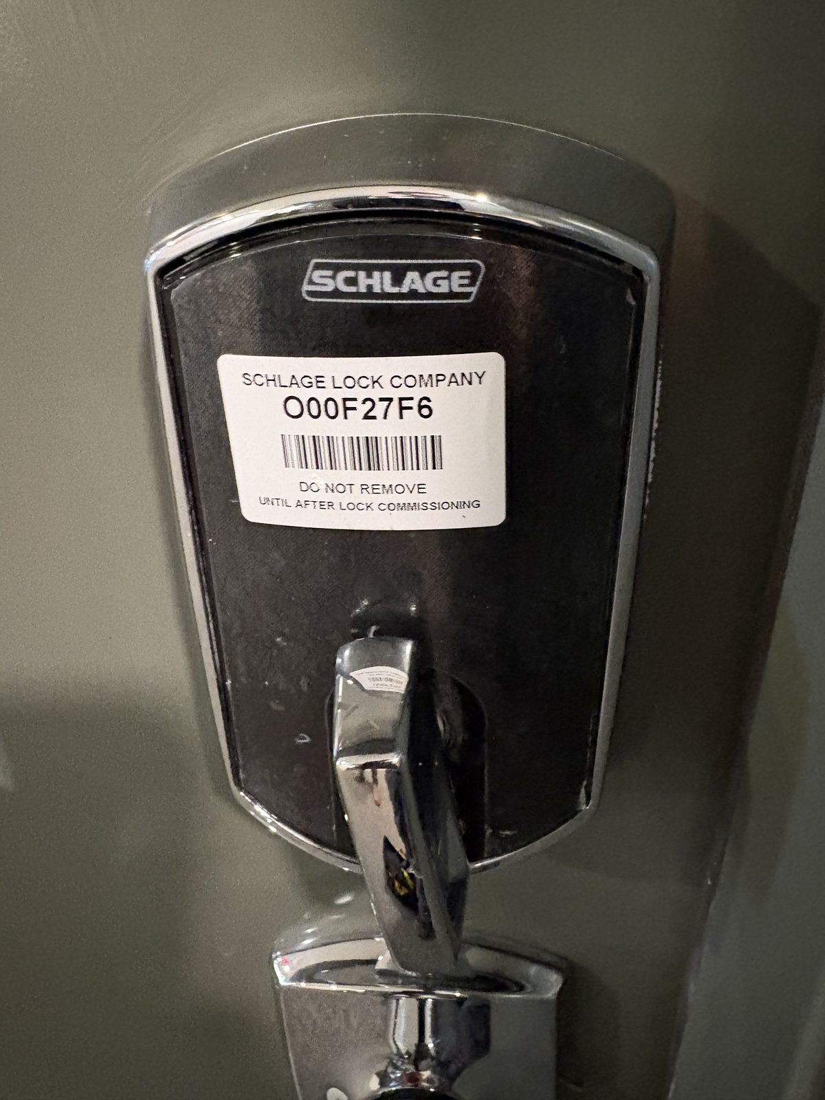 Schlage smart lock installation on a residential front door in Colorado Springs