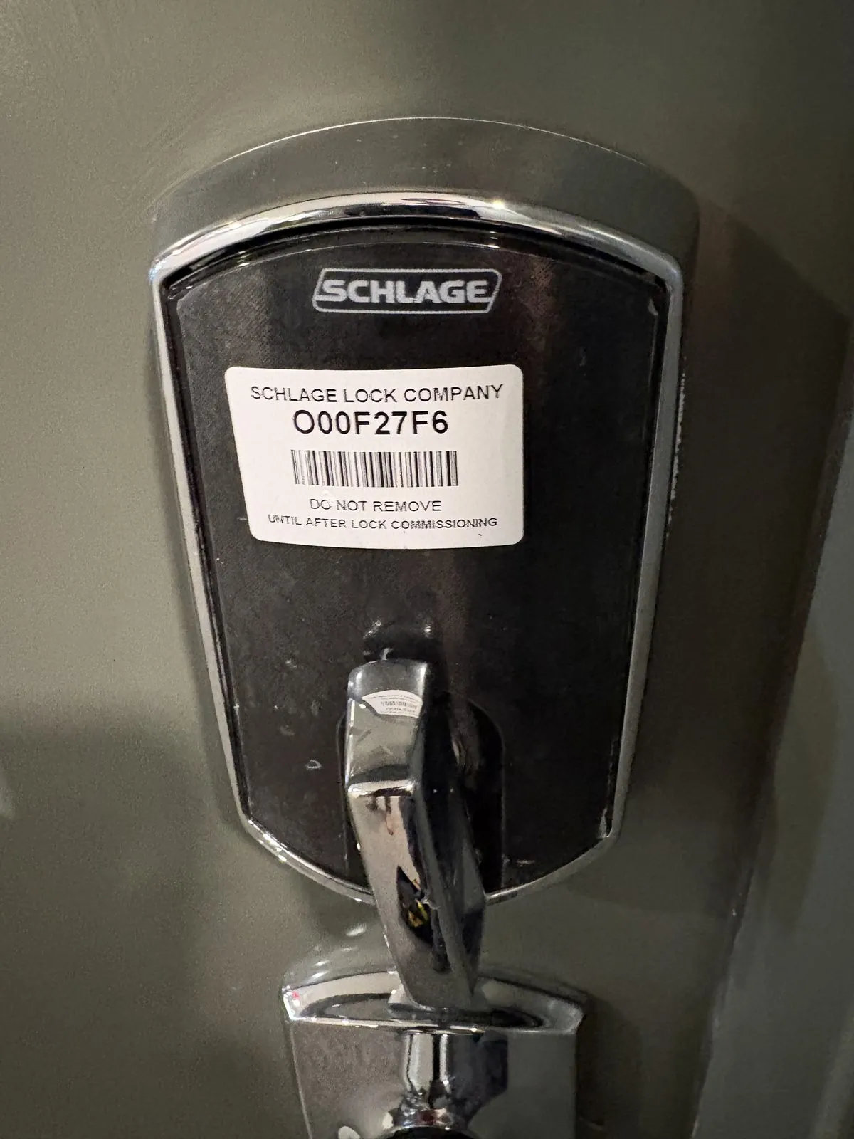 Schlage smart lock installation on a residential front door in Colorado Springs