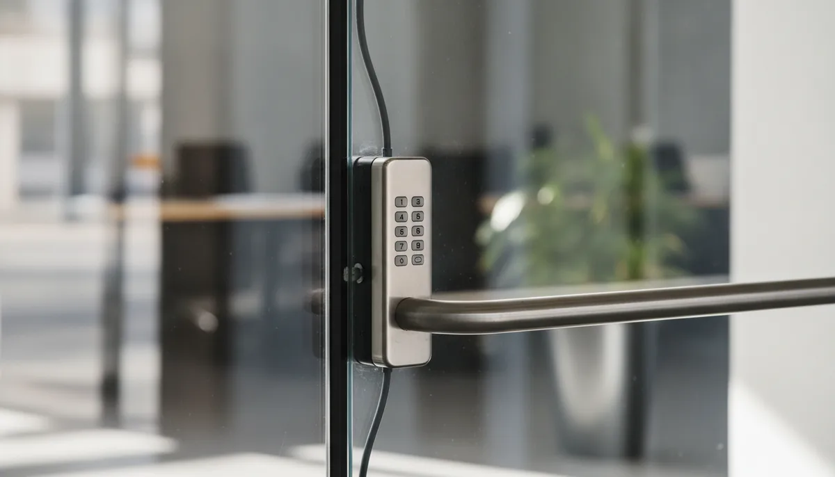 Commercial locksmith services - storefront access control and panic bar hardware in Colorado Springs